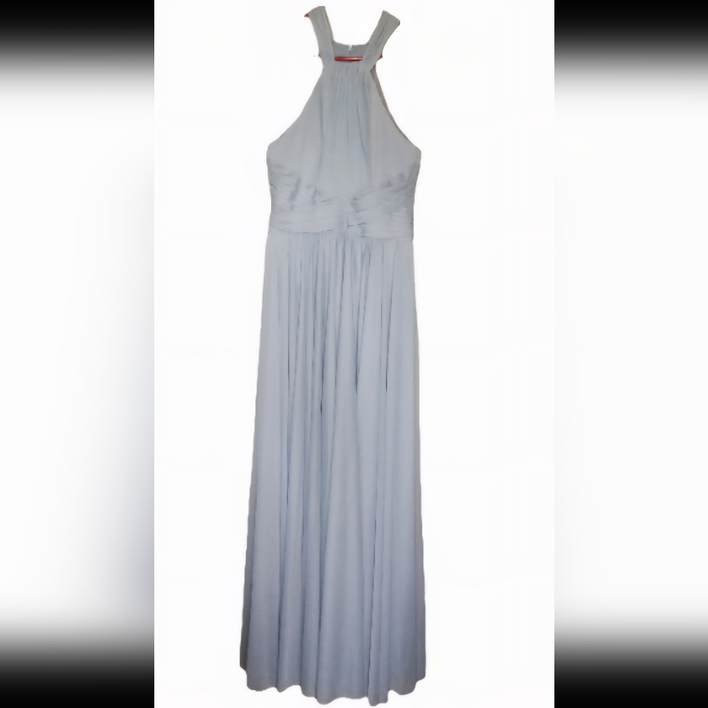 Elegant Halter Neck Light Blue Dress